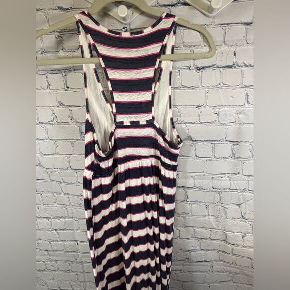 Splendid Navy White Pink Long Maxi Stripes Festival Preppy Sleeveless Dress S - Picture 7 of 13